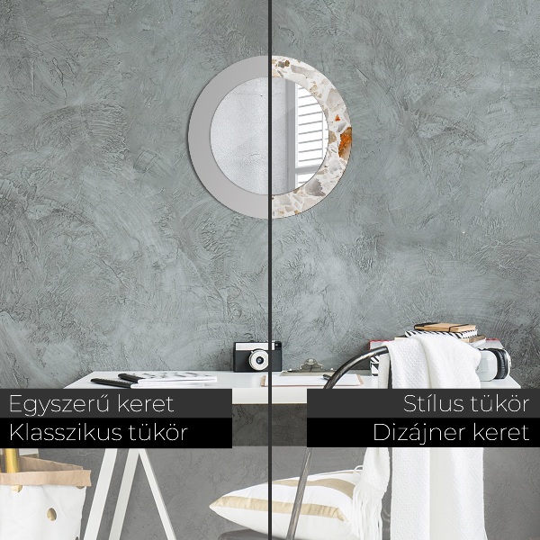 Lastrické pozadie Okrúhle zrkadlo s motívom