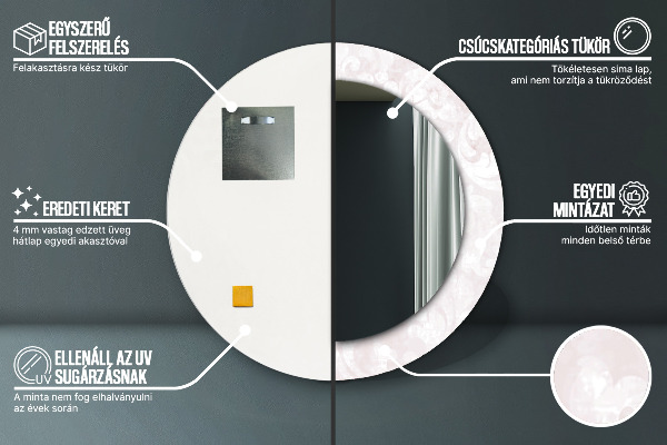 Jemná textúra Roccoco Okrúhle dekoračné zrkadlo na stenu