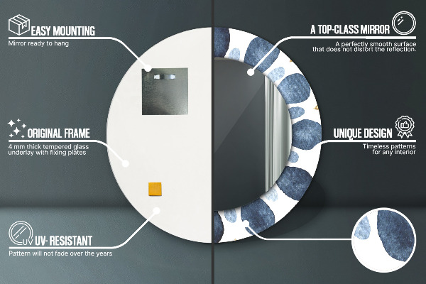 Mesiac Mandala Okrúhle dekoračné zrkadlo