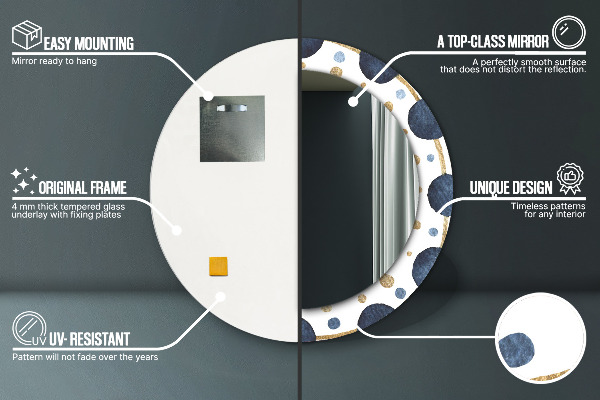 Mesiac Mandala Okrúhle dekoračné zrkadlo
