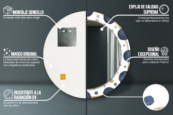 Mesiac Mandala Okrúhle dekoračné zrkadlo