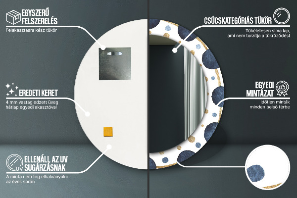 Mesiac Mandala Okrúhle dekoračné zrkadlo