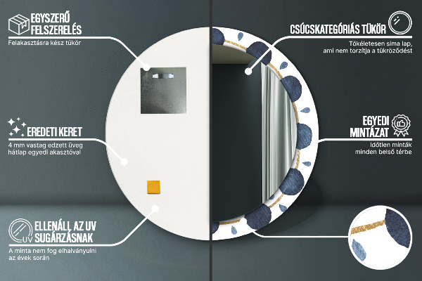 Mesiac Mandala Okrúhle dekoračné zrkadlo