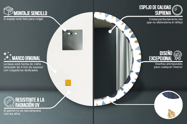 Mesiac Mandala Okrúhle dekoračné zrkadlo