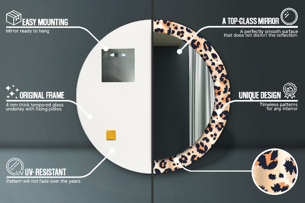 Divoký vzor Okrúhle dekoračné zrkadlo na stenu