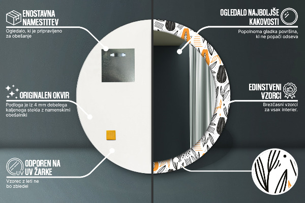 Papai Okrúhle dekoračné zrkadlo