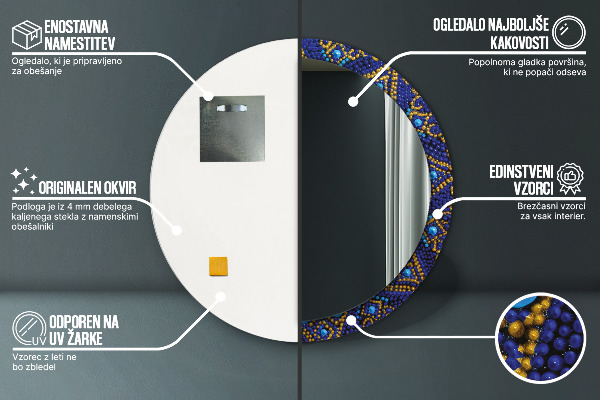 Dekoratívna skladba Okrúhle dekoračné zrkadlo