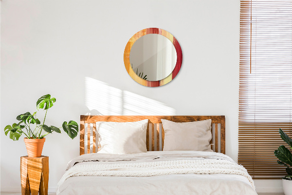 Abstraktný obrázok Okrúhle dekoračné zrkadlo na stenu