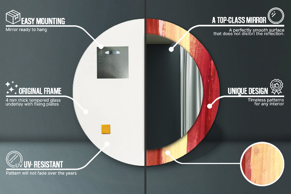 Abstraktný obrázok Okrúhle dekoračné zrkadlo na stenu