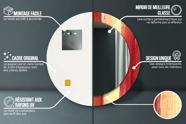 Abstraktný obrázok Okrúhle dekoračné zrkadlo na stenu