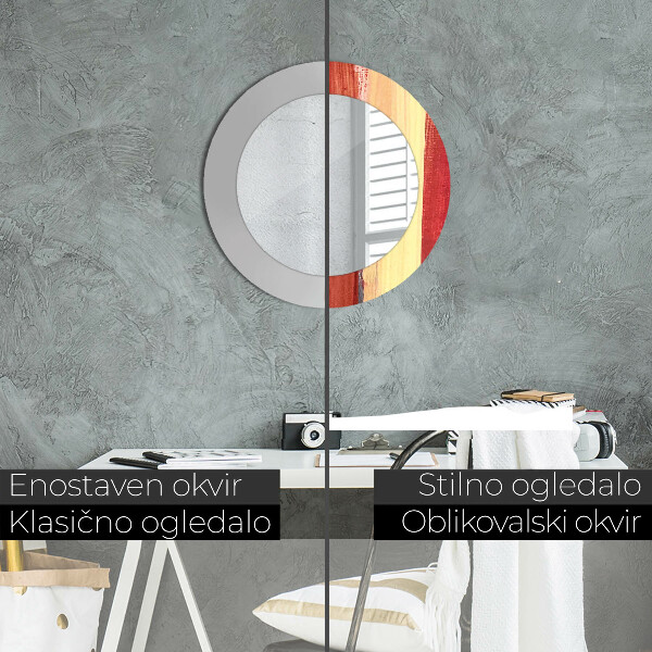 Abstraktný obrázok Okrúhle dekoračné zrkadlo na stenu