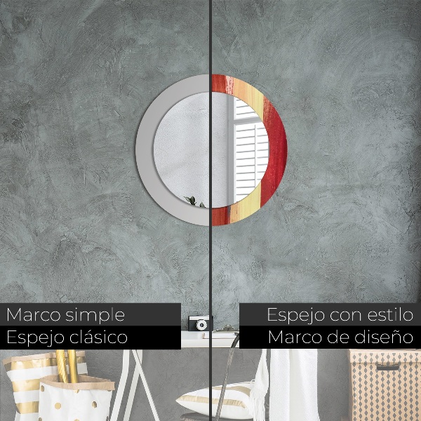 Abstraktný obrázok Okrúhle dekoračné zrkadlo na stenu