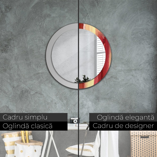 Abstraktný obrázok Okrúhle dekoračné zrkadlo na stenu