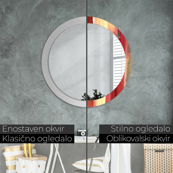 Abstraktný obrázok Okrúhle dekoračné zrkadlo na stenu