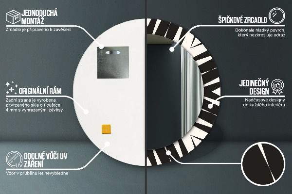 Geometria abstrakcie Okrúhle dekoračné zrkadlo