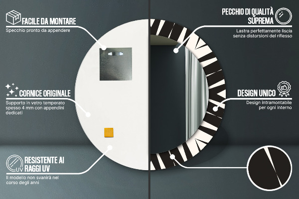 Geometria abstrakcie Okrúhle dekoračné zrkadlo