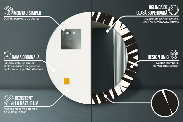 Geometria abstrakcie Okrúhle dekoračné zrkadlo