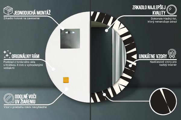 Geometria abstrakcie Okrúhle dekoračné zrkadlo