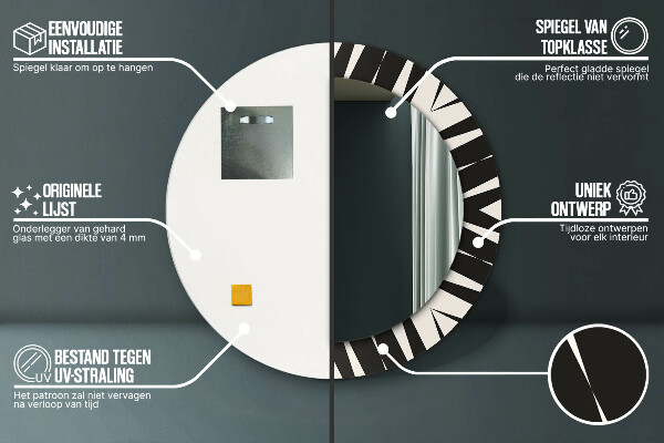 Geometria abstrakcie Okrúhle dekoračné zrkadlo