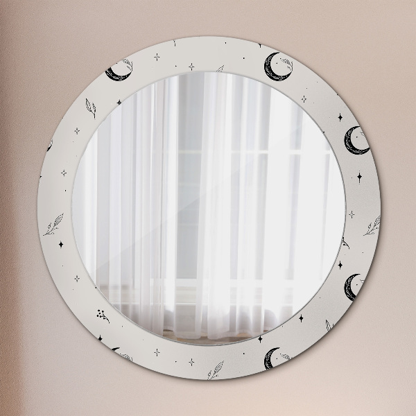 Kvetinové rastliny doodle Okrúhle dekoračné zrkadlo