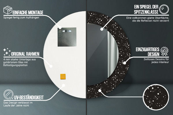 Chaotické bodky Okrúhle dekoračné zrkadlo na stenu