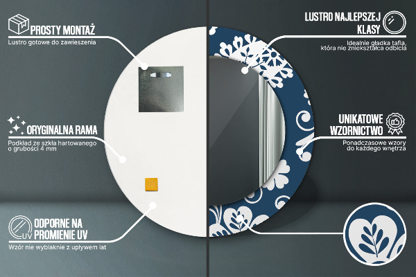 Zloženie Paisley Okrúhle dekoračné zrkadlo na stenu