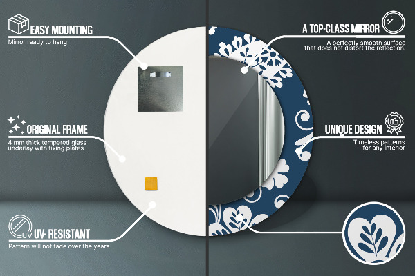 Zloženie Paisley Okrúhle dekoračné zrkadlo na stenu