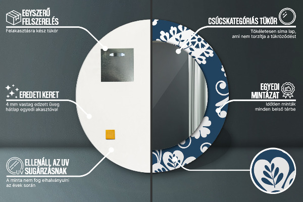 Zloženie Paisley Okrúhle dekoračné zrkadlo na stenu