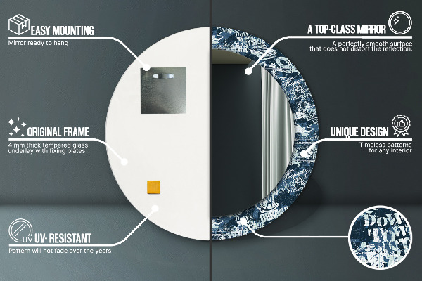 Koláž Okrúhle zrkadlo s motívom