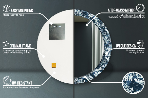 Koláž Okrúhle zrkadlo s motívom