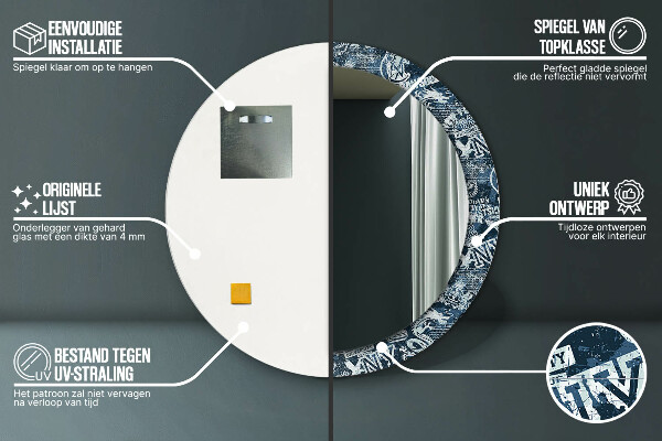 Koláž Okrúhle zrkadlo s motívom