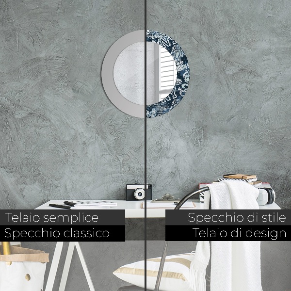 Koláž Okrúhle zrkadlo s motívom