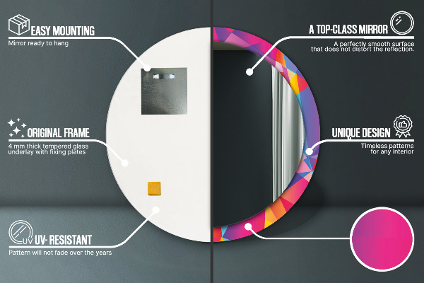 Geometrické zloženie Okrúhle zrkadlo s motívom