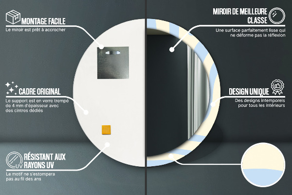 Abstraktný tvar Okrúhle dekoračné zrkadlo