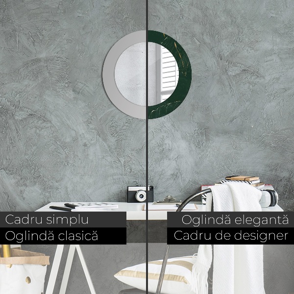 Jemné zlaté listy Okrúhle dekoračné zrkadlo na stenu