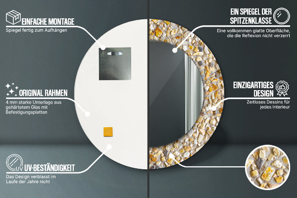 Lastrický vzor Okrúhle dekoračné zrkadlo