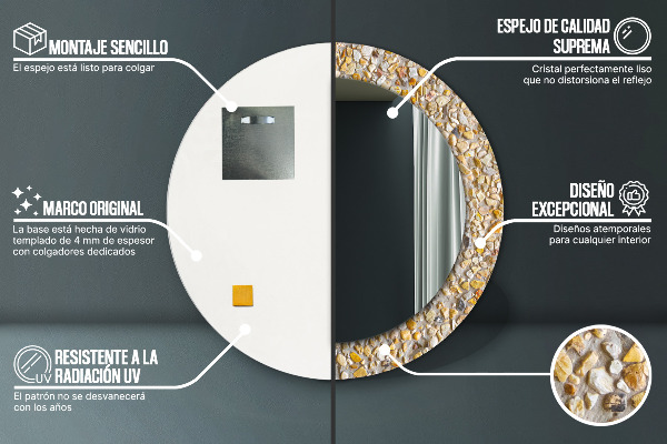 Lastrický vzor Okrúhle dekoračné zrkadlo