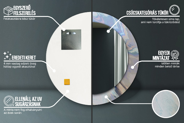 Holografická textúra Okrúhle zrkadlo s motívom