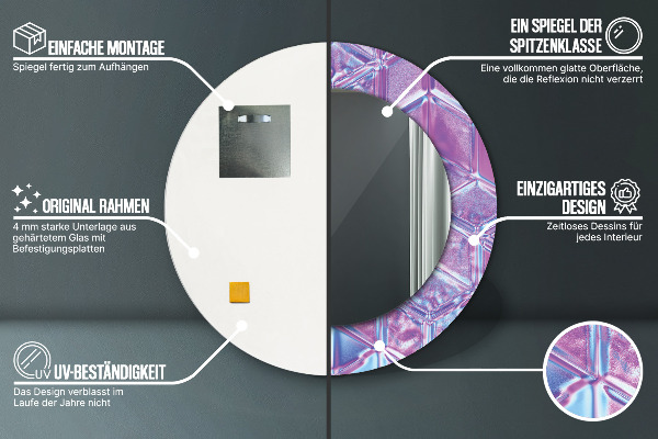 Abstraktný surálny Okrúhle zrkadlo s motívom