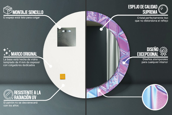 Abstraktný surálny Okrúhle zrkadlo s motívom