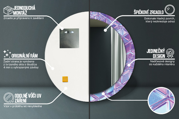 Abstraktný surálny Okrúhle zrkadlo s motívom