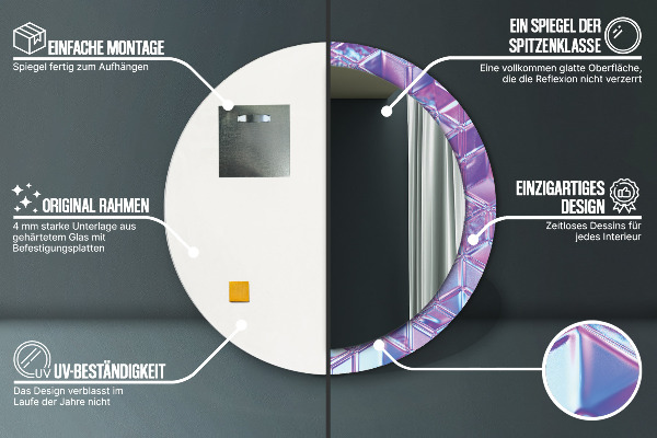 Abstraktný surálny Okrúhle zrkadlo s motívom