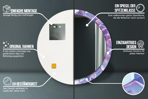 Abstraktný surálny Okrúhle zrkadlo s motívom