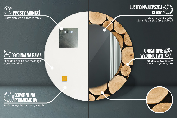 Protokoly Okrúhle dekoračné zrkadlo na stenu