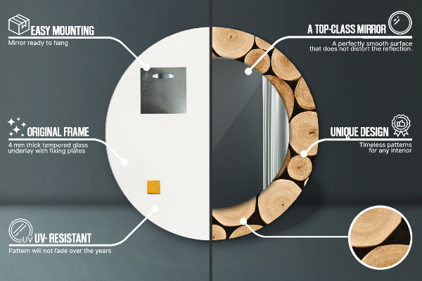 Protokoly Okrúhle dekoračné zrkadlo na stenu