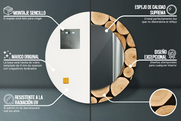 Protokoly Okrúhle dekoračné zrkadlo na stenu