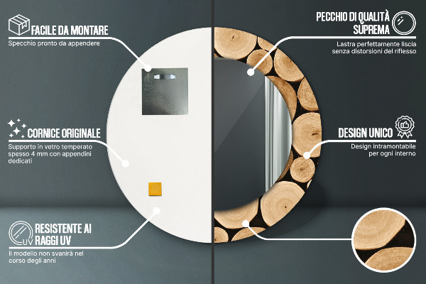 Protokoly Okrúhle dekoračné zrkadlo na stenu