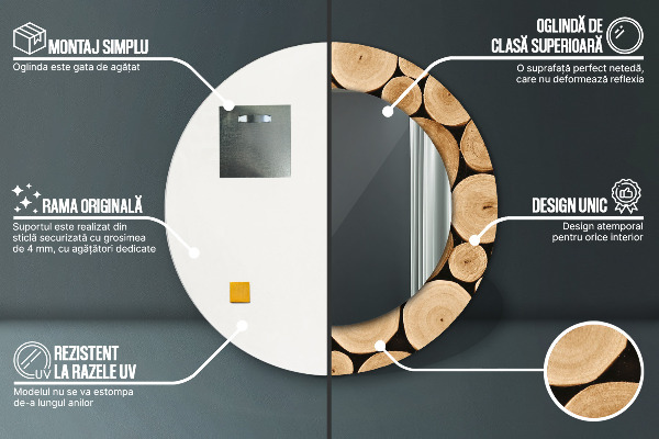 Protokoly Okrúhle dekoračné zrkadlo na stenu