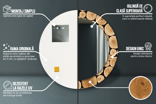 Protokoly Okrúhle dekoračné zrkadlo na stenu