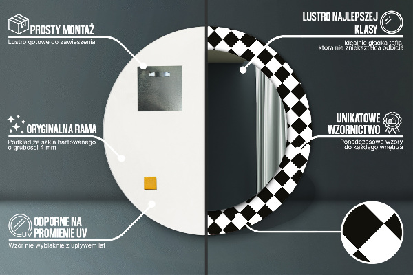 Šachový stôl Okrúhle dekoračné zrkadlo